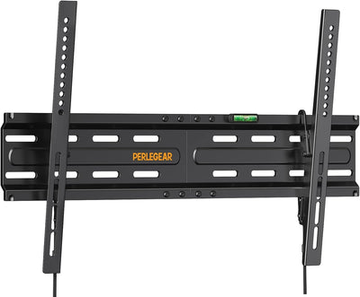 Perlegear TV Wall Bracket for Most 37–82 inch LCD LED OLED Flat Curved TVs up to 45kg, Low Profile Tilt Wall Brackets, Ultra Slim Heavy-Duty TV Wall Mount with Max VESA 600x400mm, PGLT4